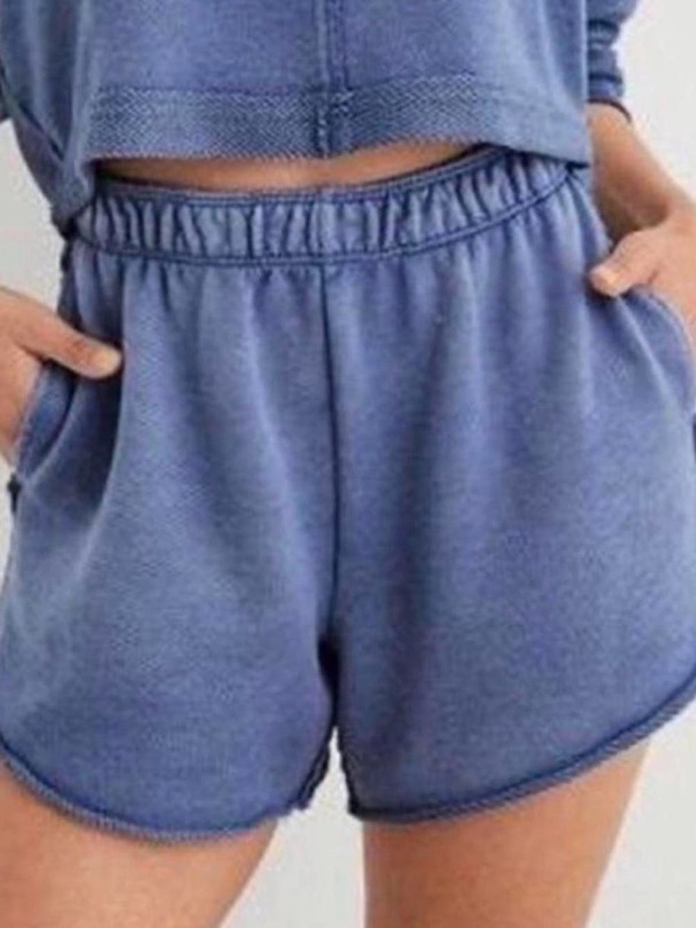Aerie Blue Sweat Shorts Size XS Comfy Cozy Lounge Oversized